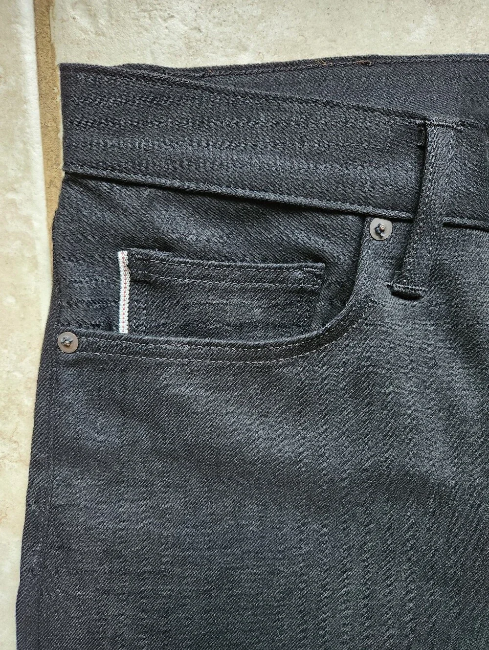 NWOT KATO’ Hiroshi Kato The Pen Slim Jeans 33x33 Black Raw Selvedge Denim USA